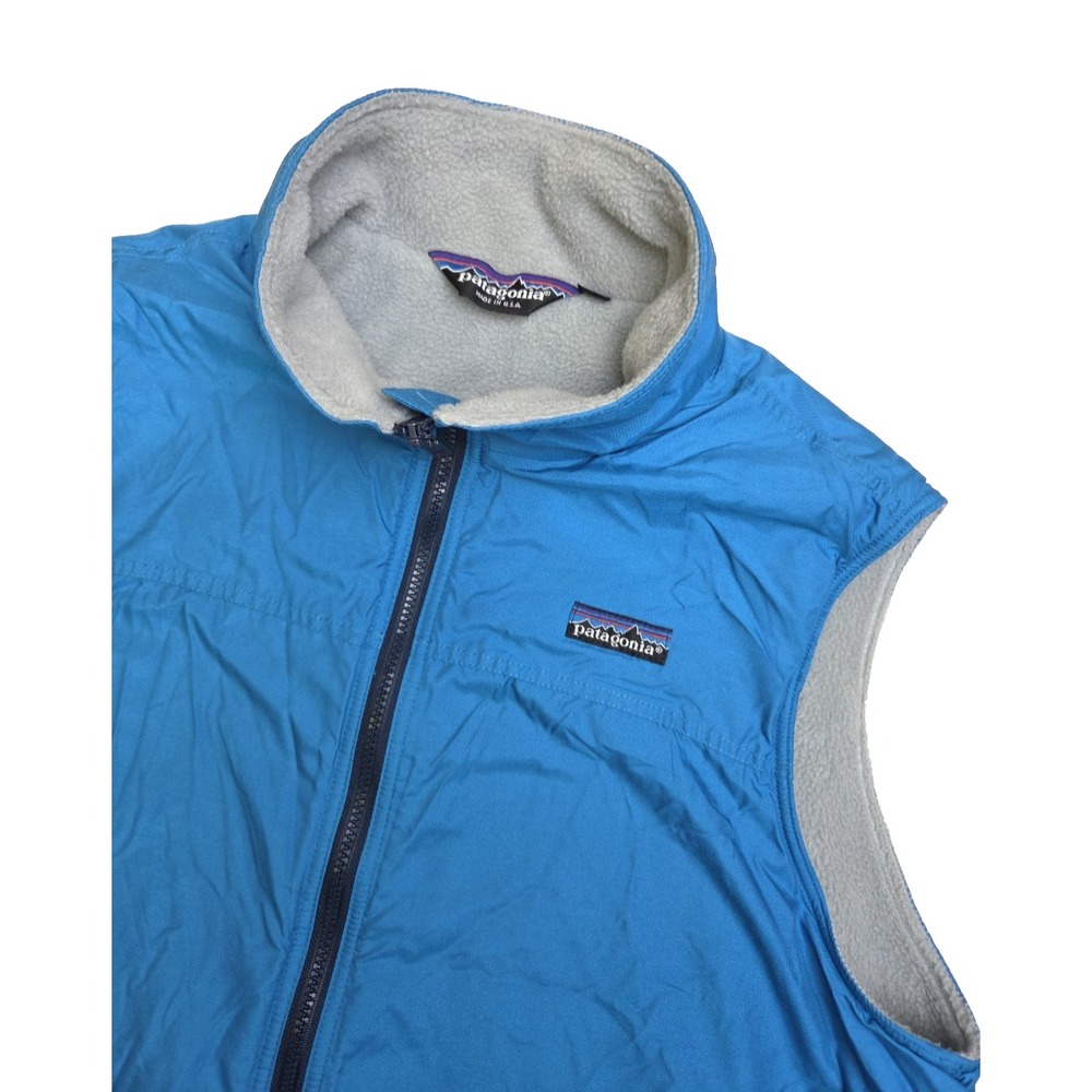 Vtg 80s Patagonia Vest Blue Fleece‎ Nylon Shelled Synchilla Size 11/12 Women S?